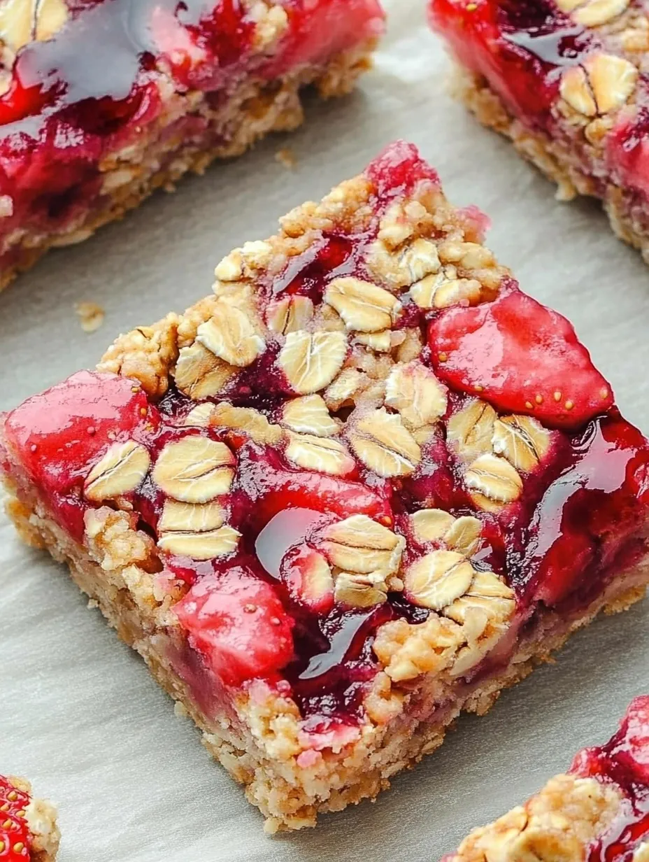 Healthy Breakfast Strawberry Oatmeal Bars