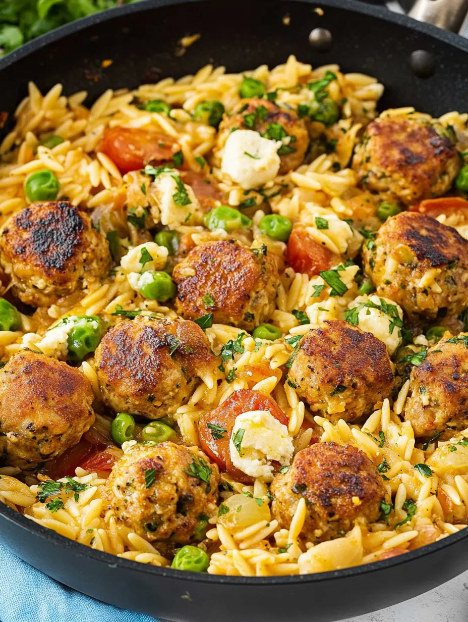 Mediterranean Chicken Meatballs and Orzo Homemade