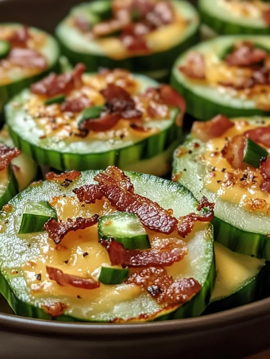 Easy Cheesy Bacon Cucumber Bites