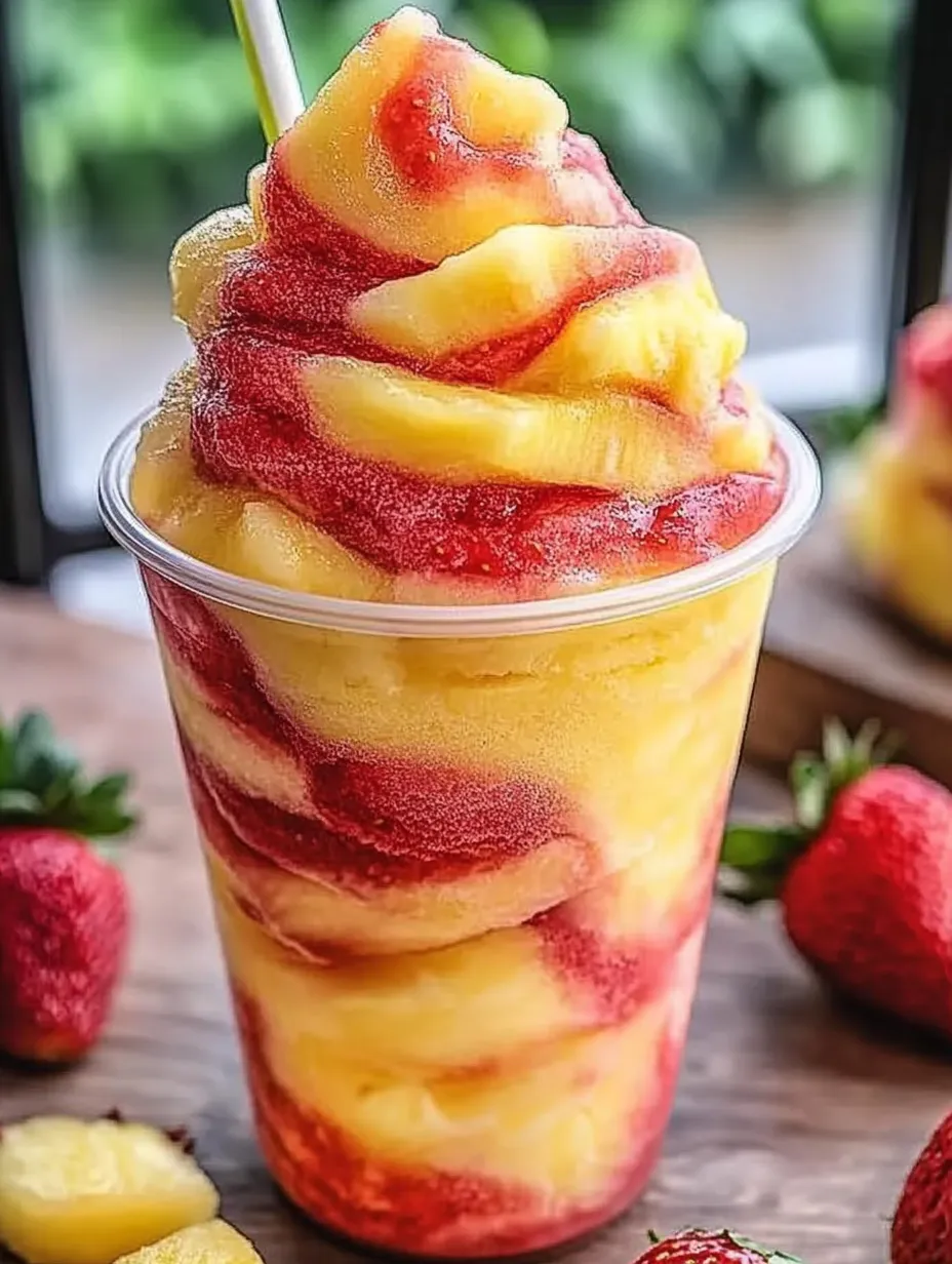 Pineapple Strawberry Swirled Slushies Recipe