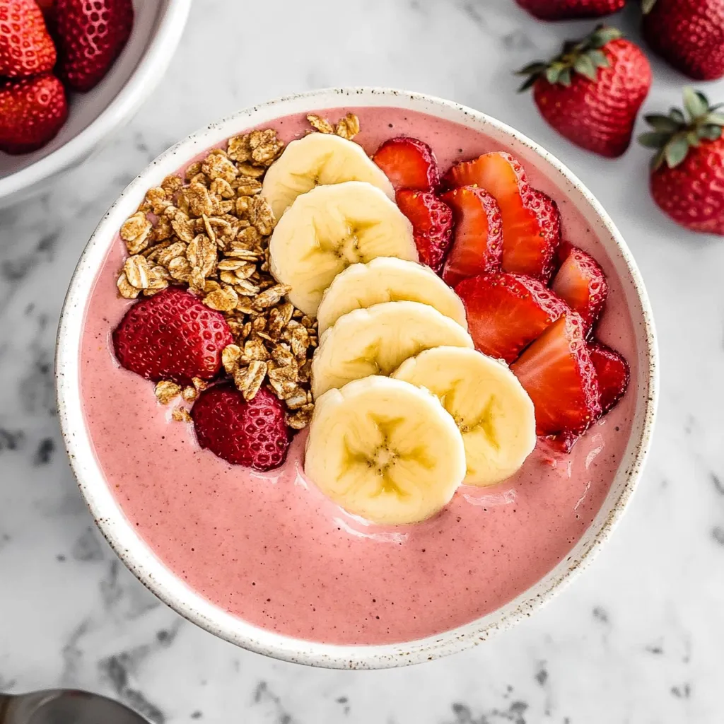 Strawberry Banana Smoothie Bowl Homemade