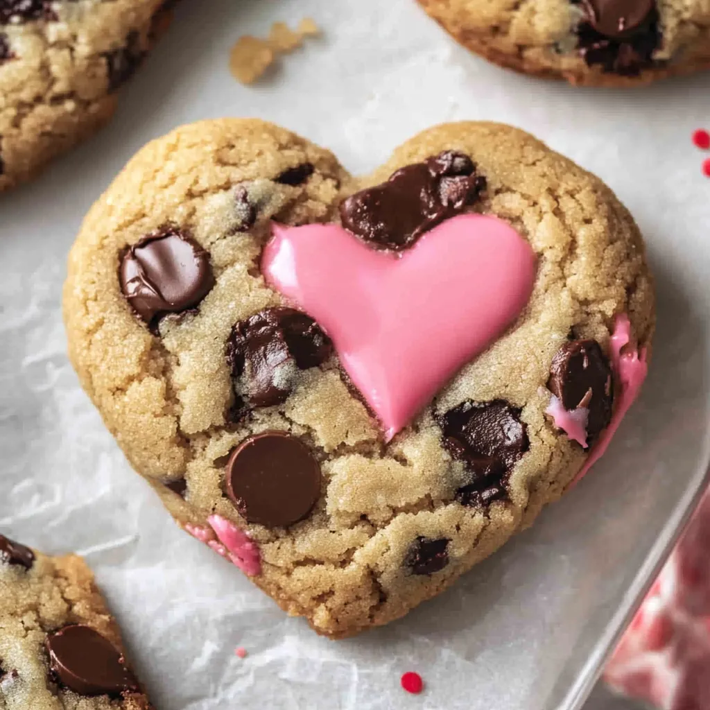 Easy Heart Shaped Chocolate Chip Cookies