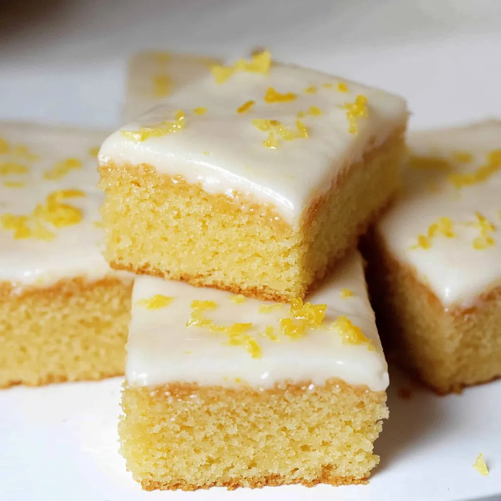 Lemon Drizzle Traybake Cake Homemade