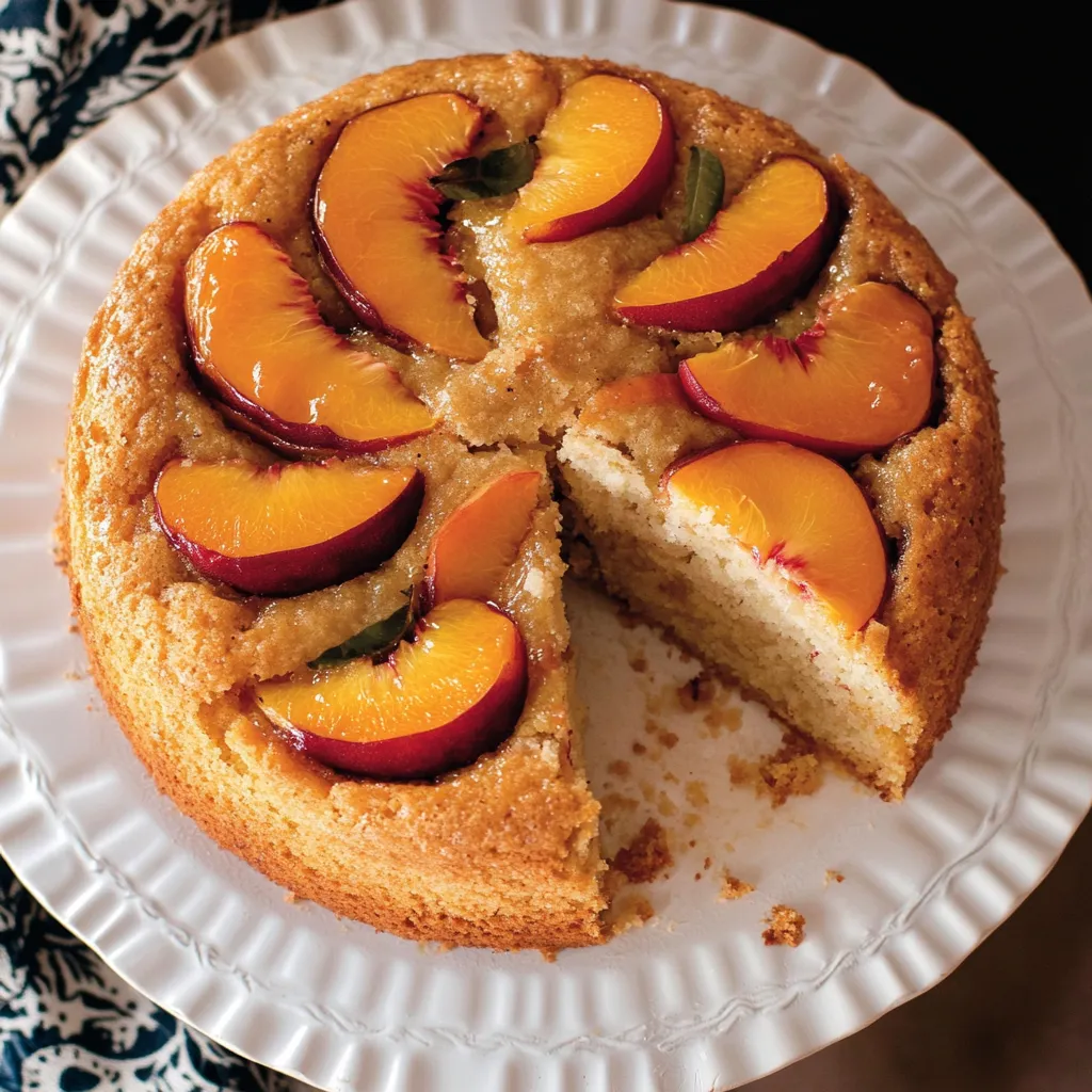 Vegan peach coffee cake