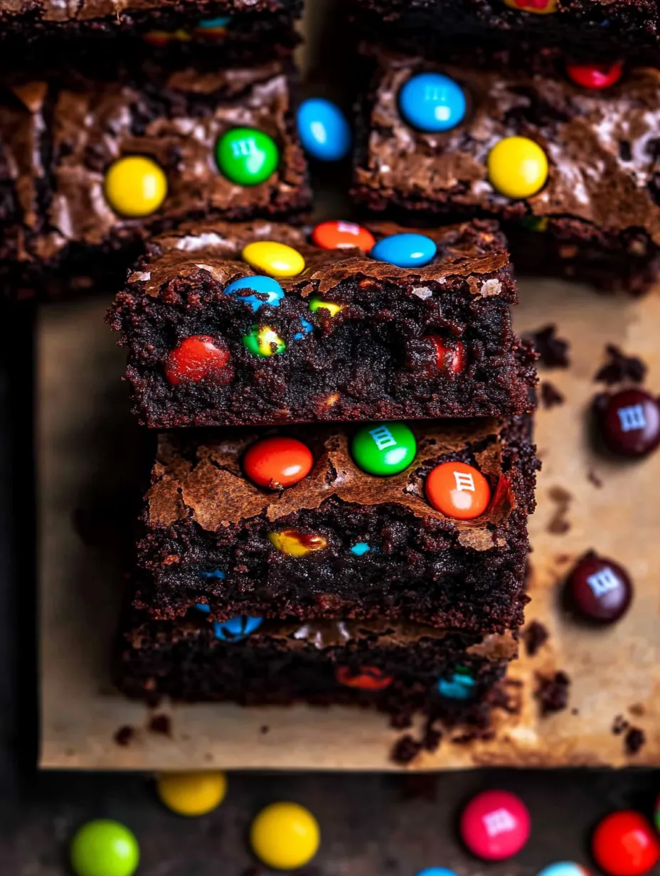 Fudgy M&M Brownies Homemade