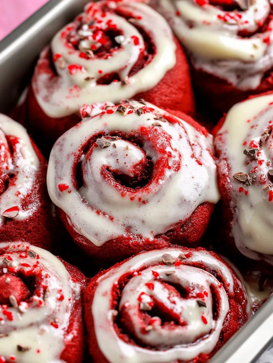 Red Velvet Cinnamon Rolls with Cream Cheese Frosting