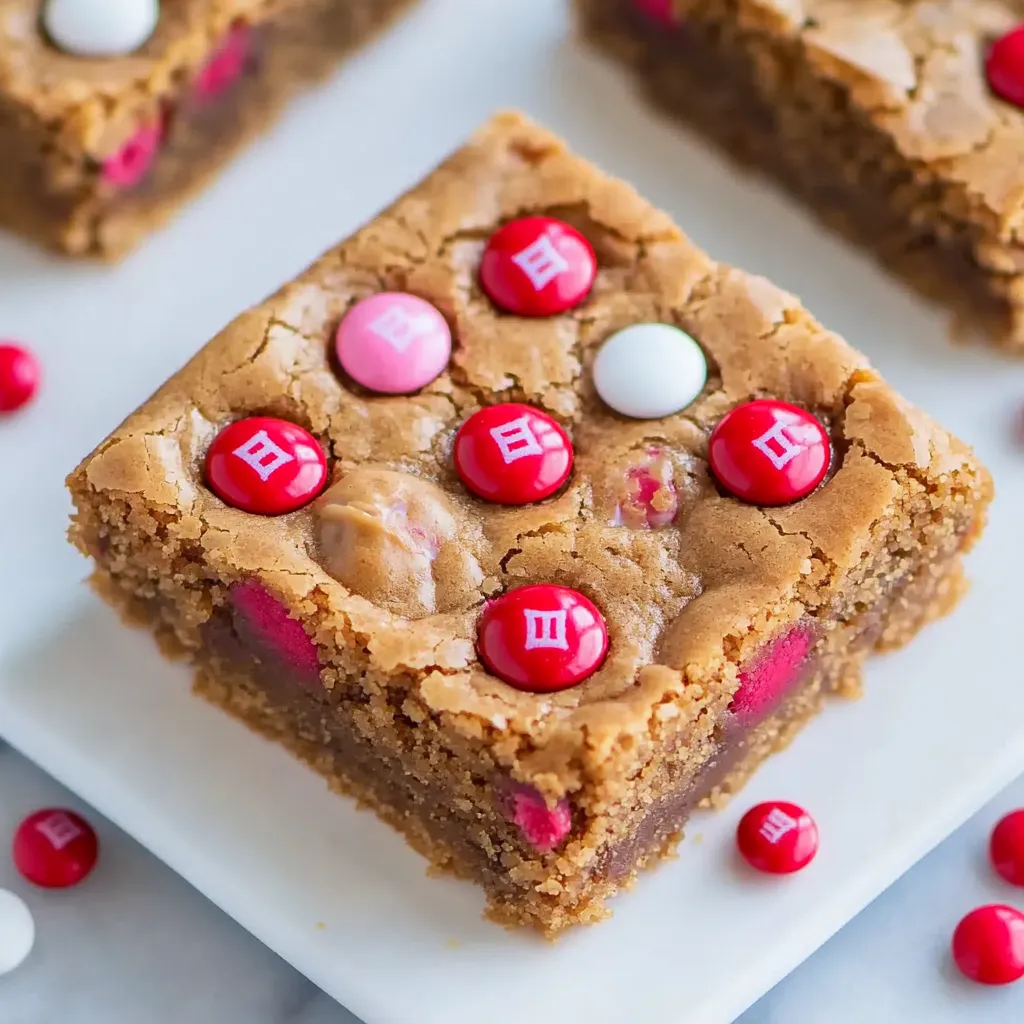 Valentine Peanut Butter Blondies