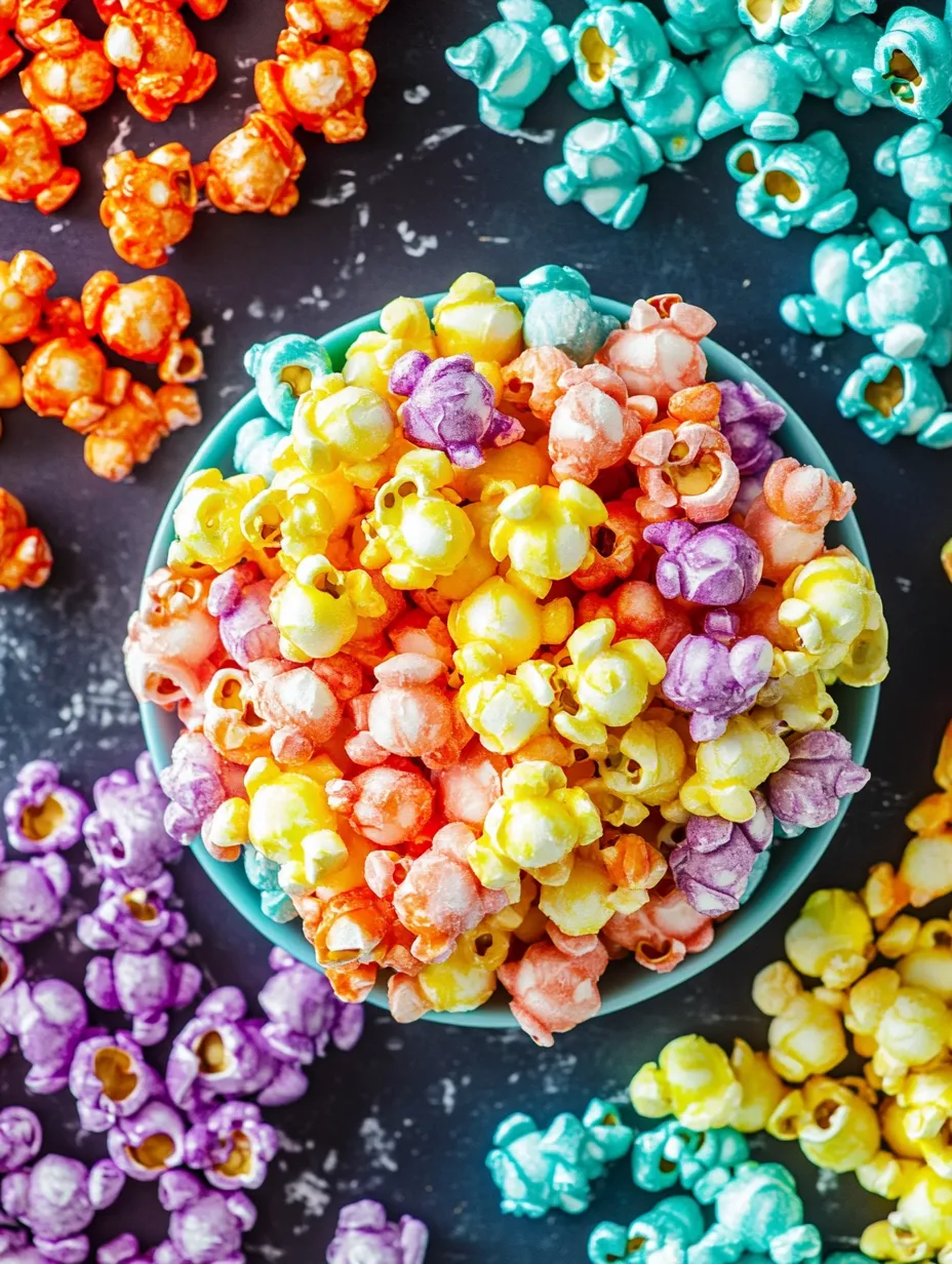 Candied Rainbow Popcorn Homemade