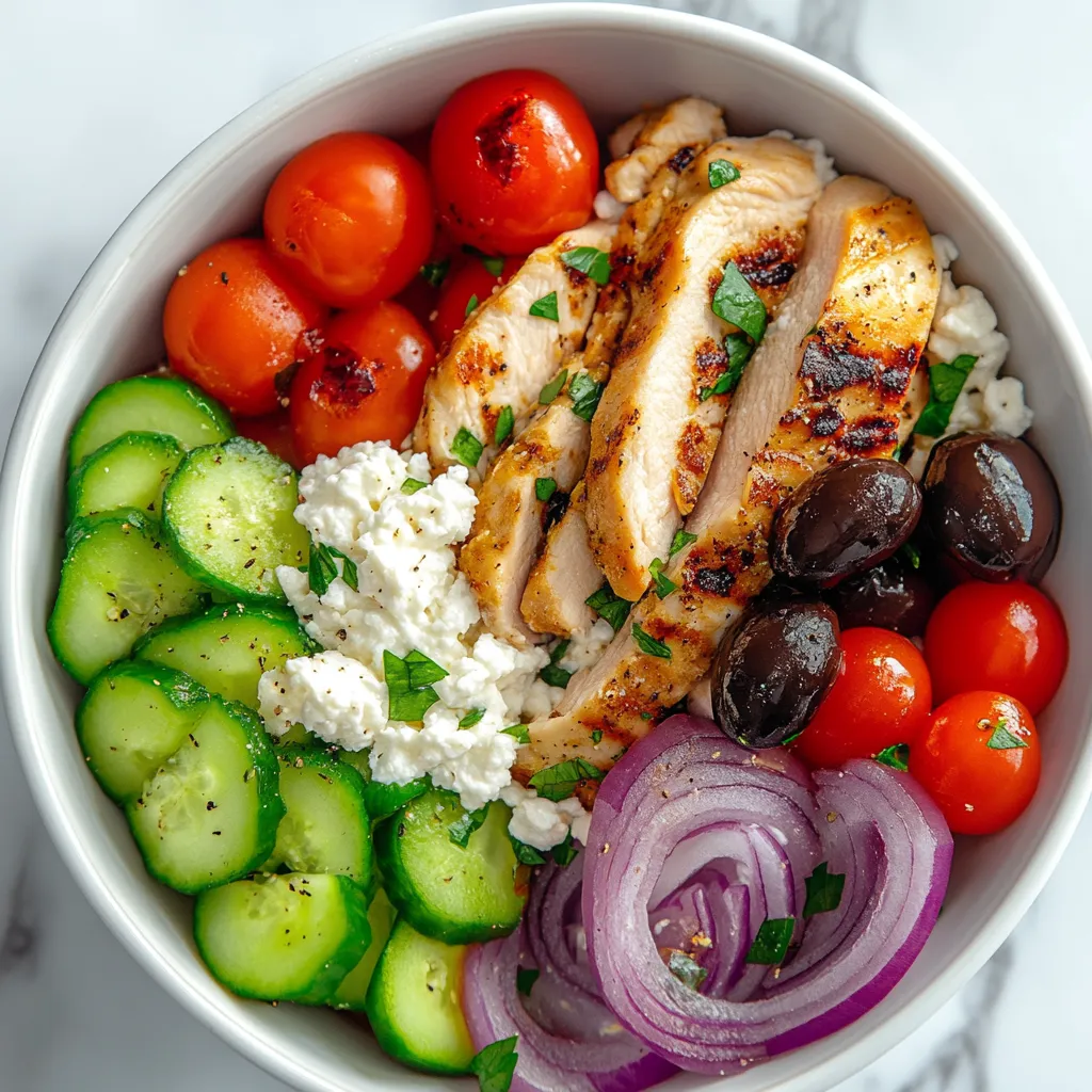 Greek Chicken Cottage Cheese Bowl