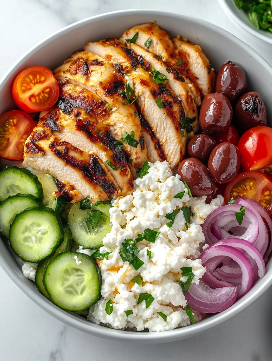 Greek Chicken Cottage Cheese Bowl Homemade