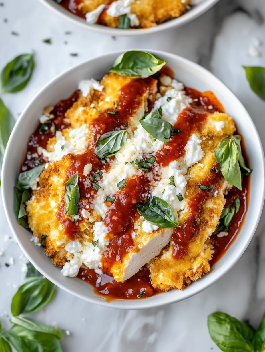 Chicken Parm Cottage Cheese Bowl Homemade