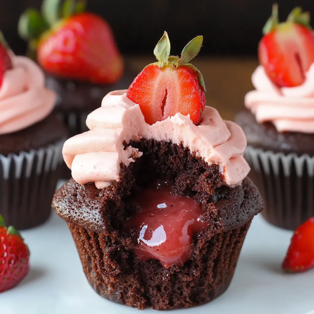 Chocolate Strawberry Cupcakes