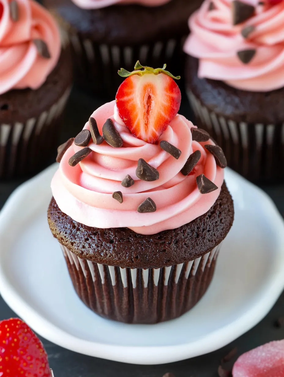 Chocolate Strawberry Cupcakes Homemade