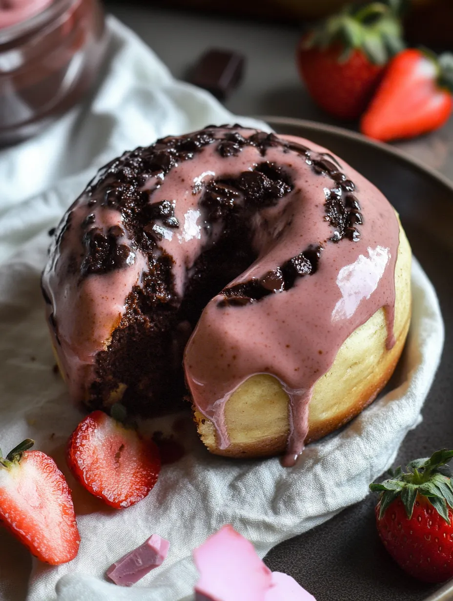 Chocolate Rolls with Strawberry Cream Cheese Frosting Homemade