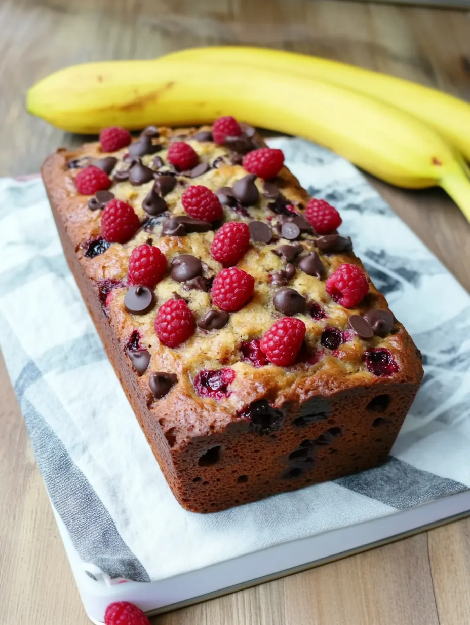 Raspberry Dark Chocolate Banana Bread Recipe