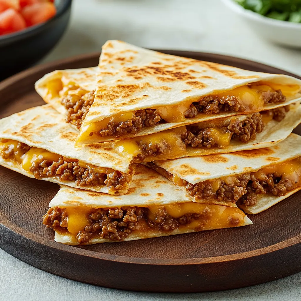 Cheesy Ground Beef Quesadillas