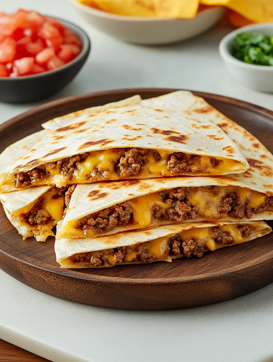 Easy Cheesy Ground Beef Quesadillas