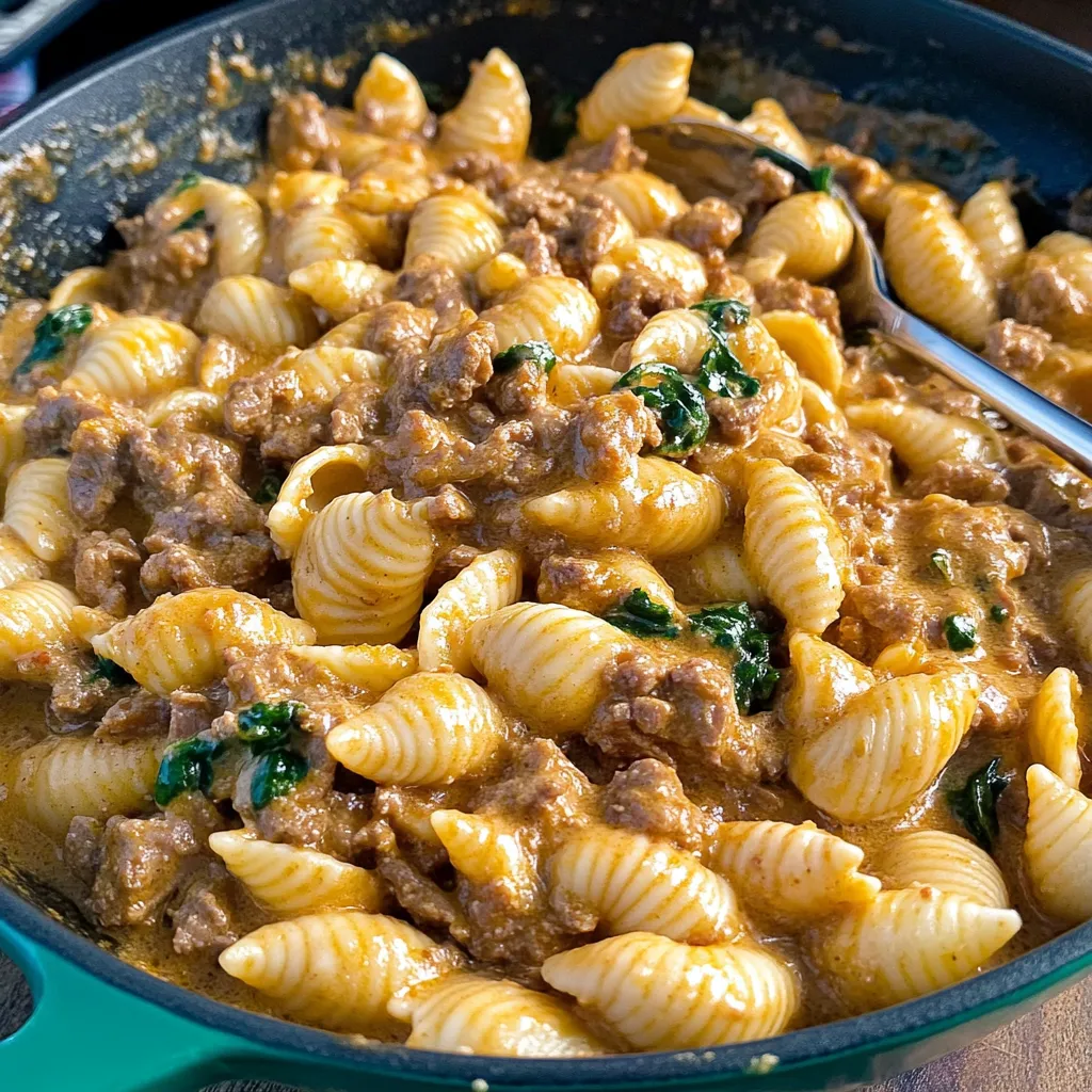 Creamy Beef and Shells