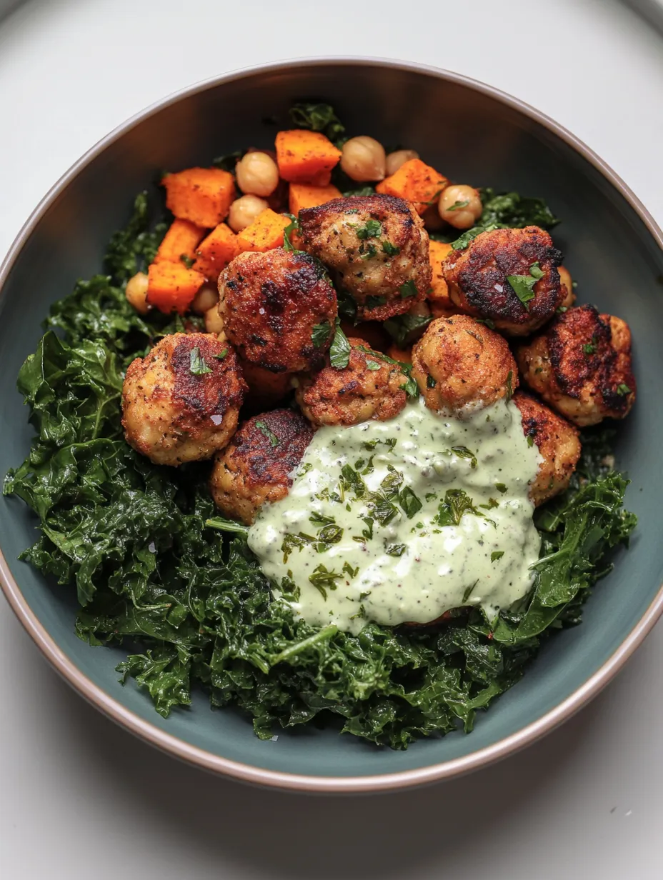 herby chicken meatball bowl homemade