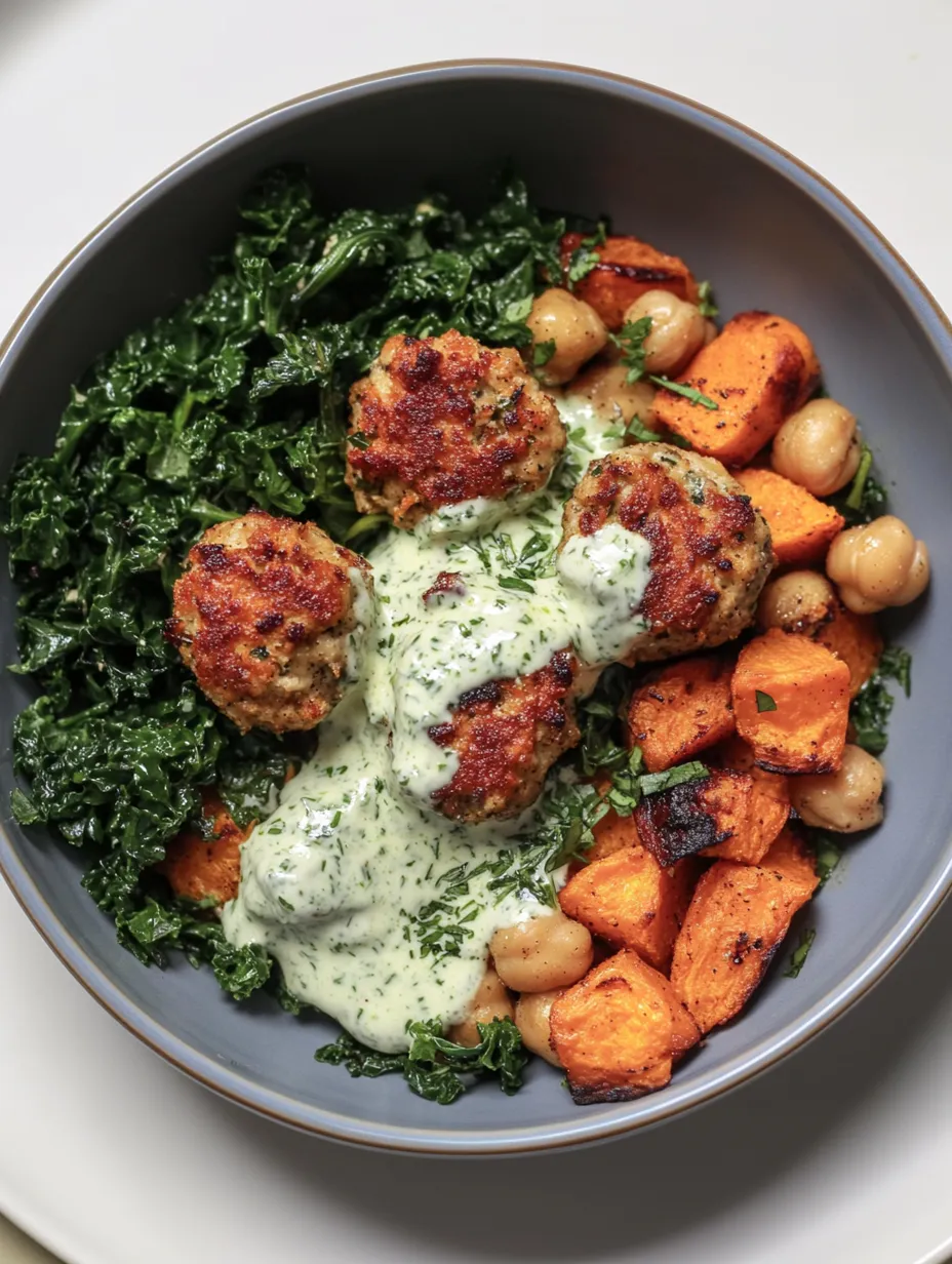 herby chicken meatball bowl Recipe