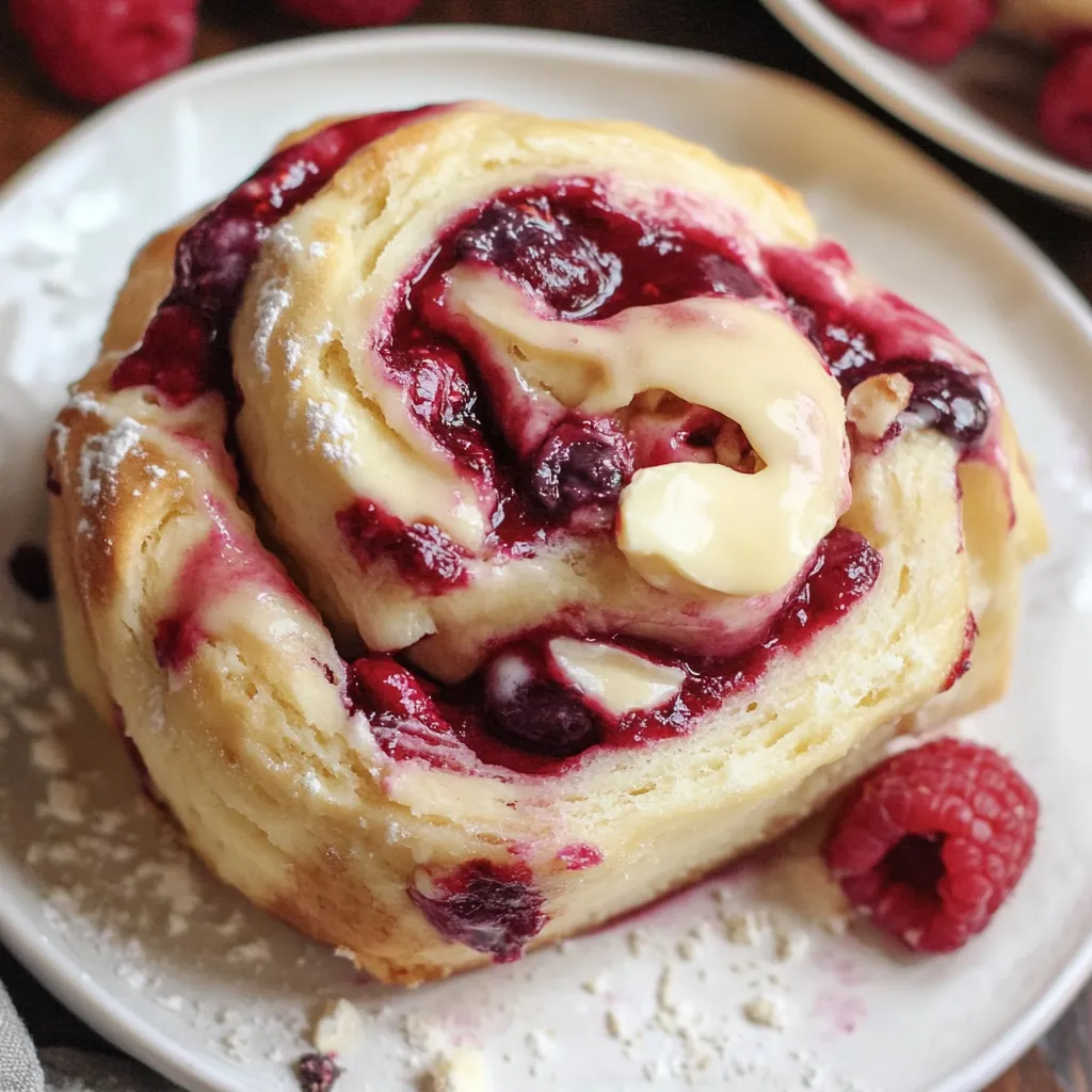 White Chocolate Raspberry Rolls