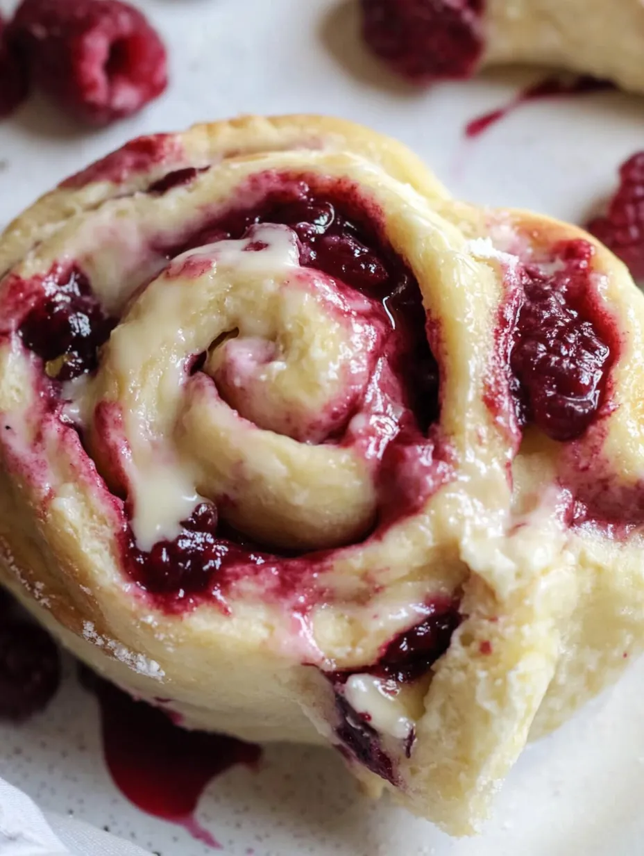 White Chocolate Raspberry Rolls Homemade