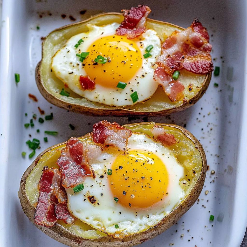 Double Baked Bacon + Egg Potatoes