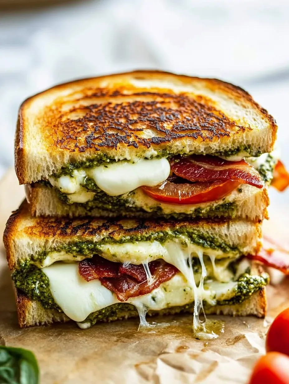 Pesto Grilled Cheese Sandwich Homemade