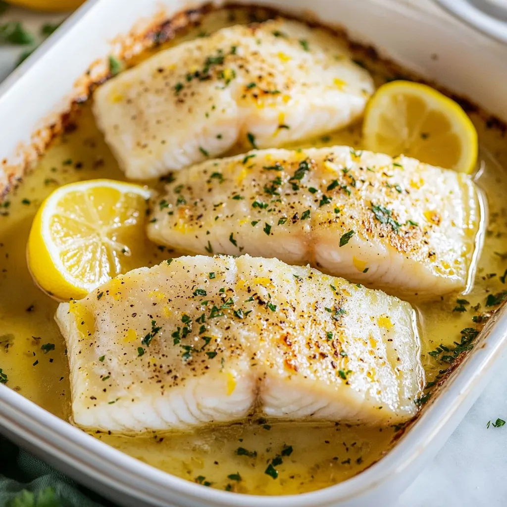 Lemon Garlic Butter Baked Cod