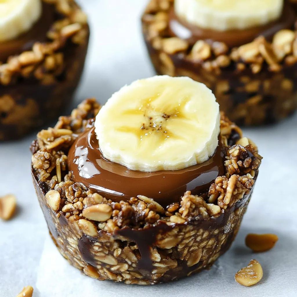 Chocolate Granola Cups with Peanut Butter Filling