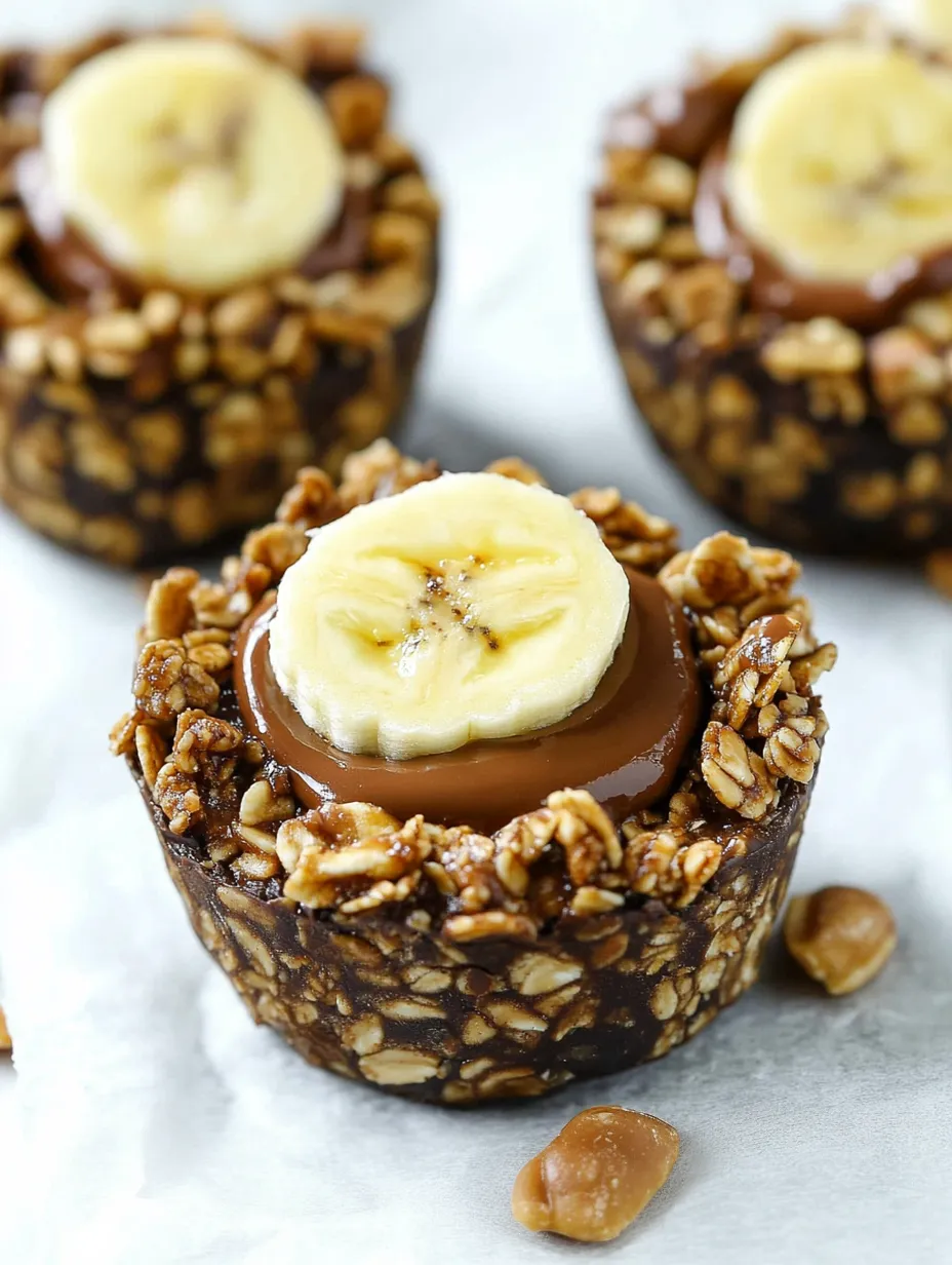 Chocolate Granola Cups with Peanut Butter Filling Homemade