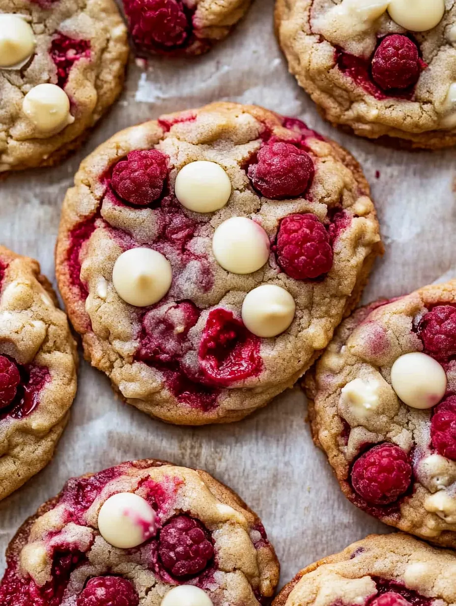 Raspberry White Chocolate Cookies Homemade