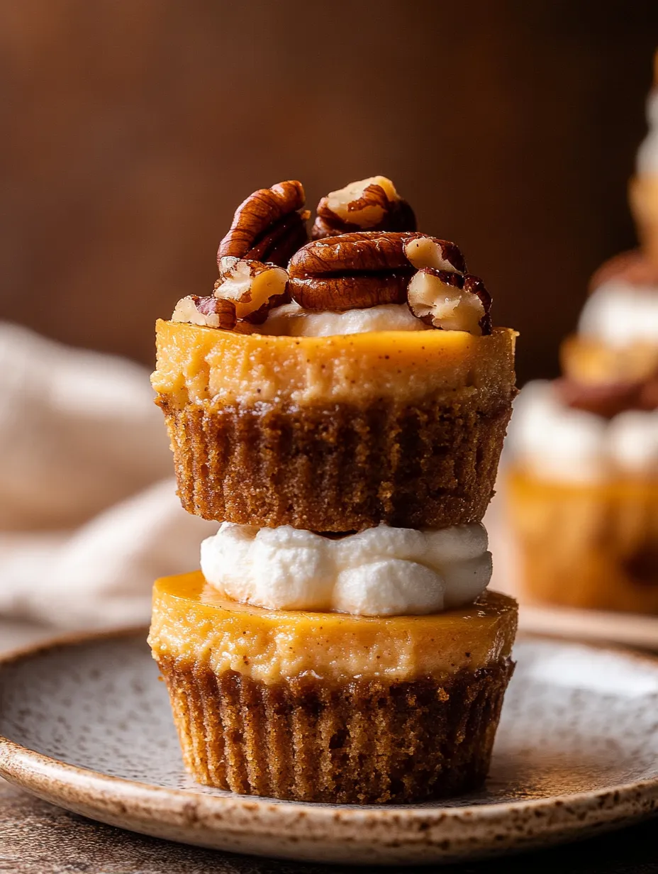 Easy Pumpkin Pecan Mini Cheesecakes