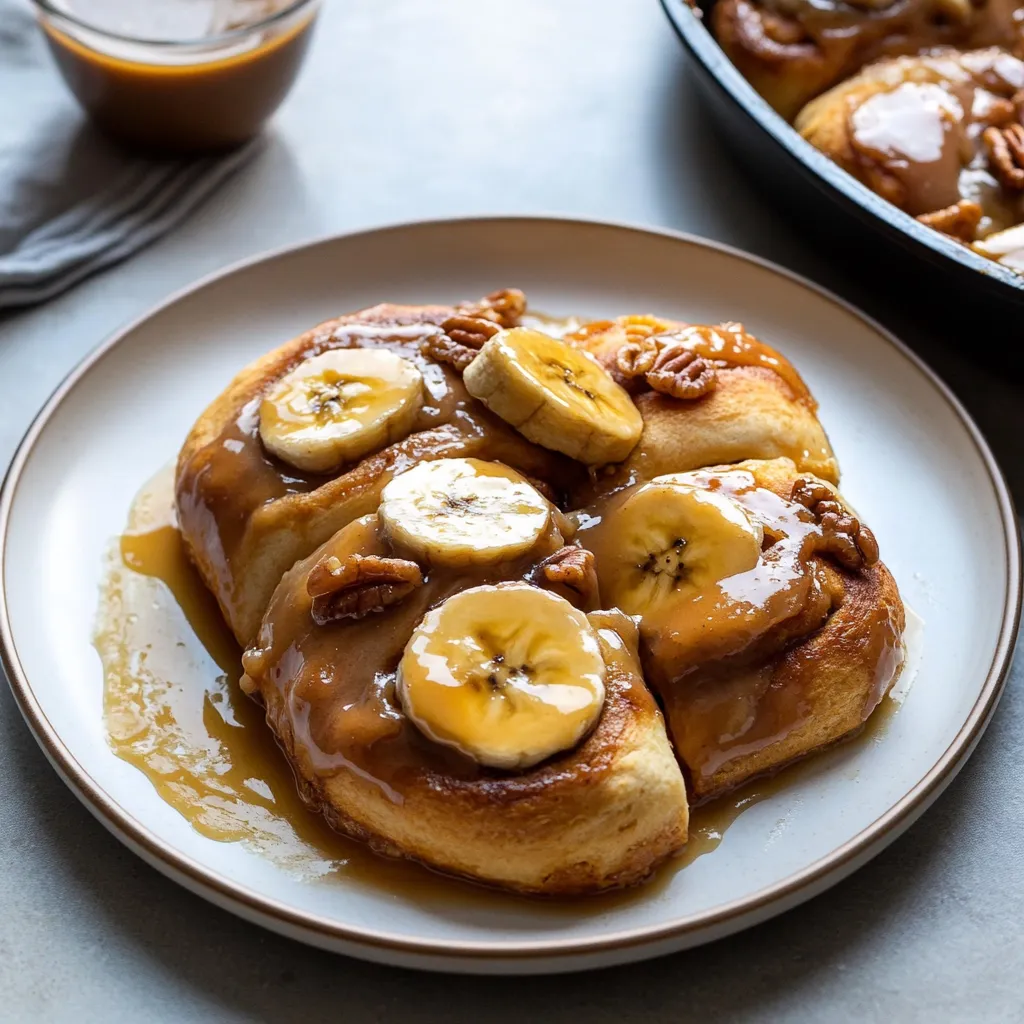 Bananas Foster Cinnamon Rolls