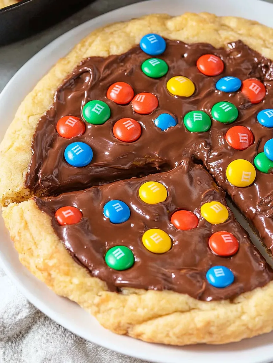 Easy M&M Cookie Pizza