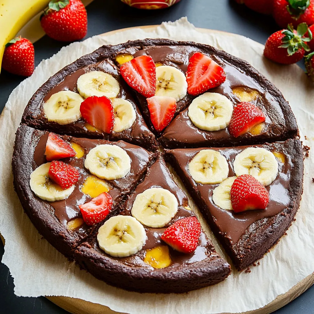 Chocolate Peanut Butter Brownie Pizza