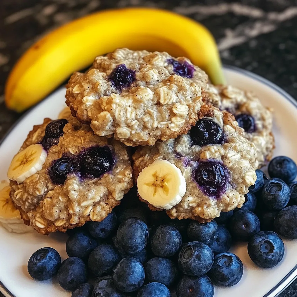 Banana Blueberry Breakfast Cookies