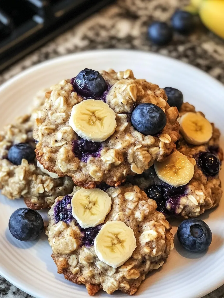 Banana Blueberry Breakfast Cookies