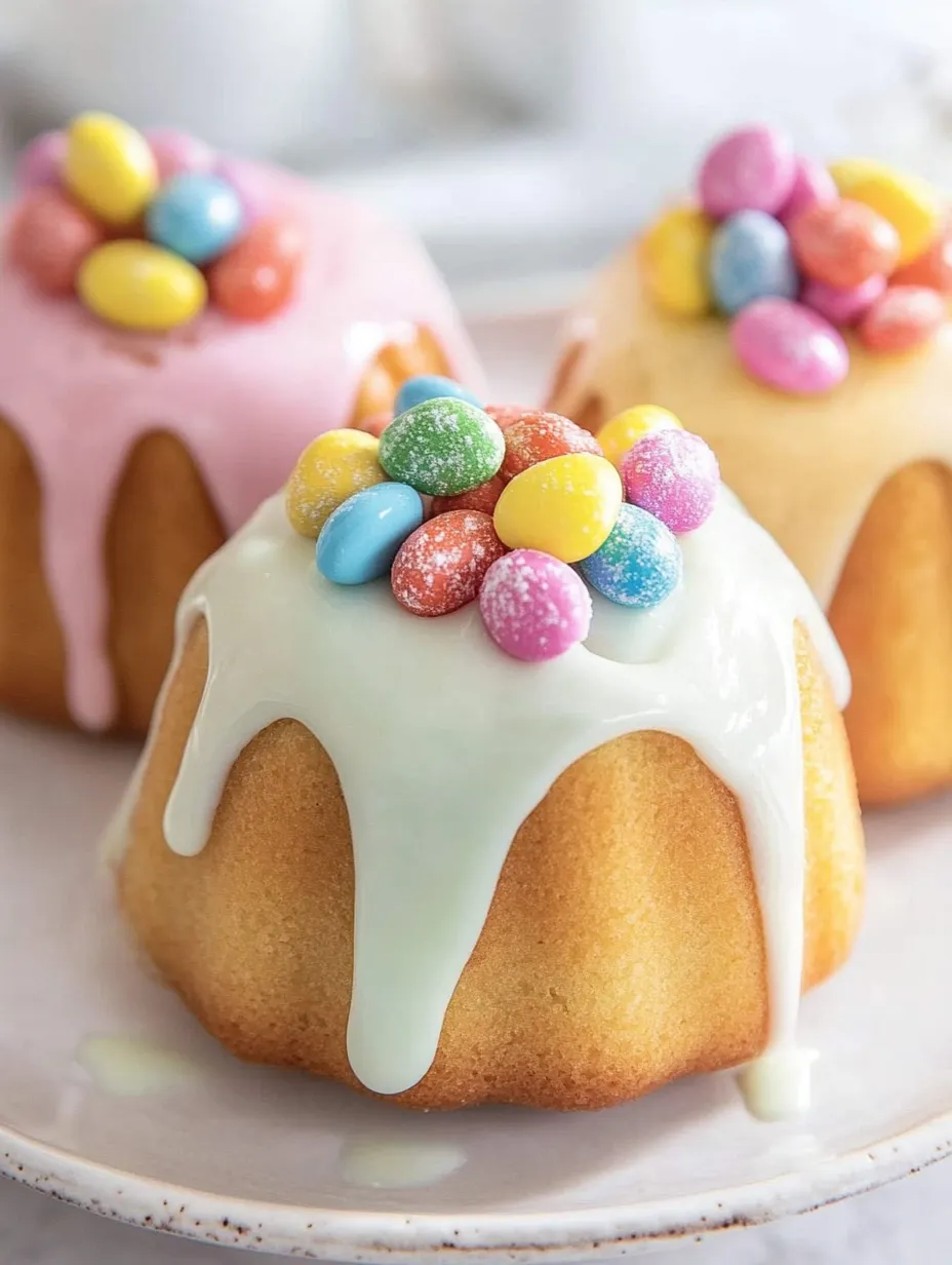 Easy Surprise Inside Mini Easter Bundt Cakes