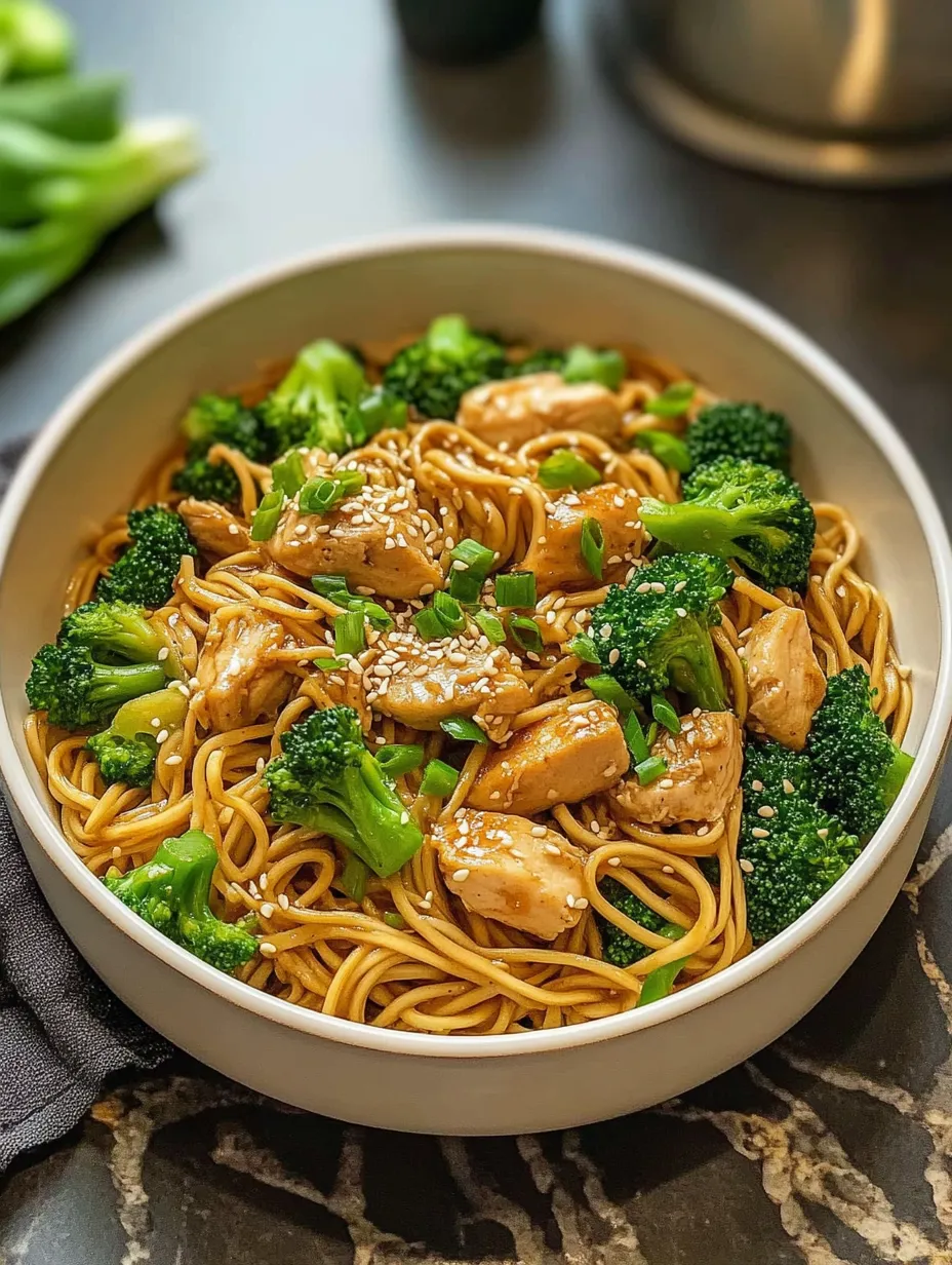 Healthy Sesame Noodles with Chicken and Broccoli Recipe