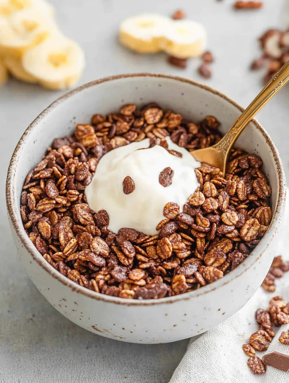 Healthy Crispy Chocolate Puffed Rice Cereal Homemade