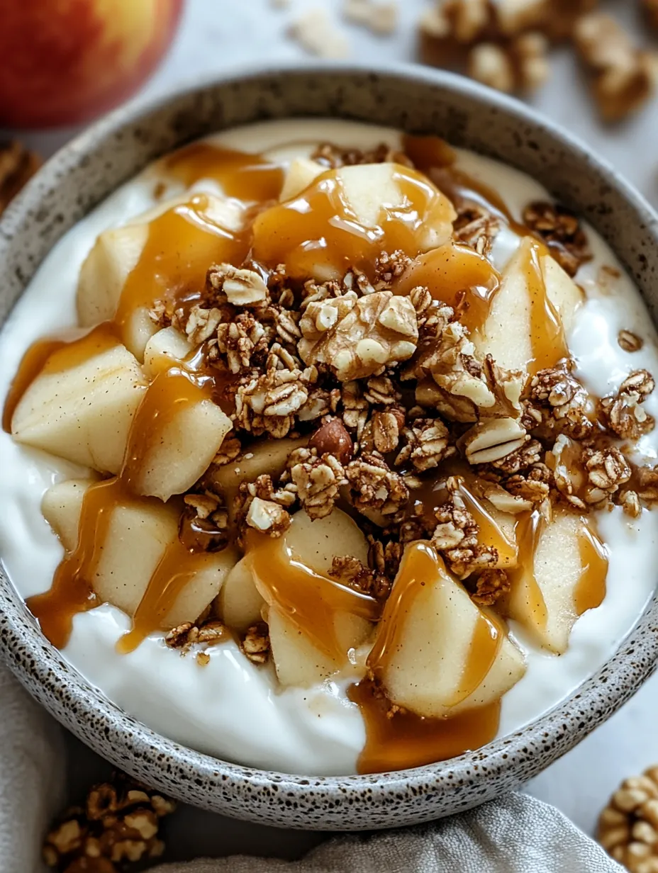 Caramel Apple Pie Yogurt Bowl Homemade