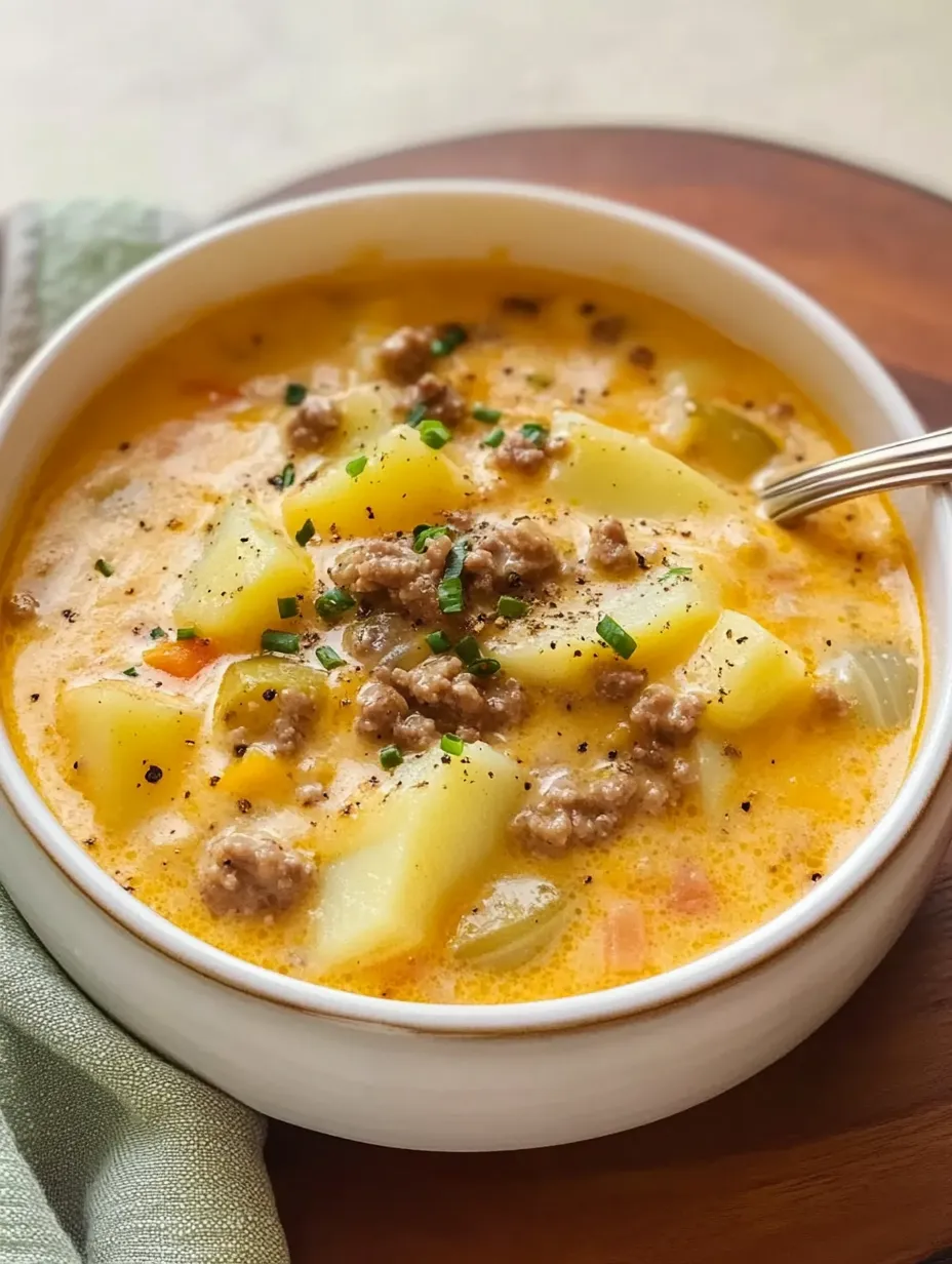 Easy Cheesy Hamburger Potato Soup