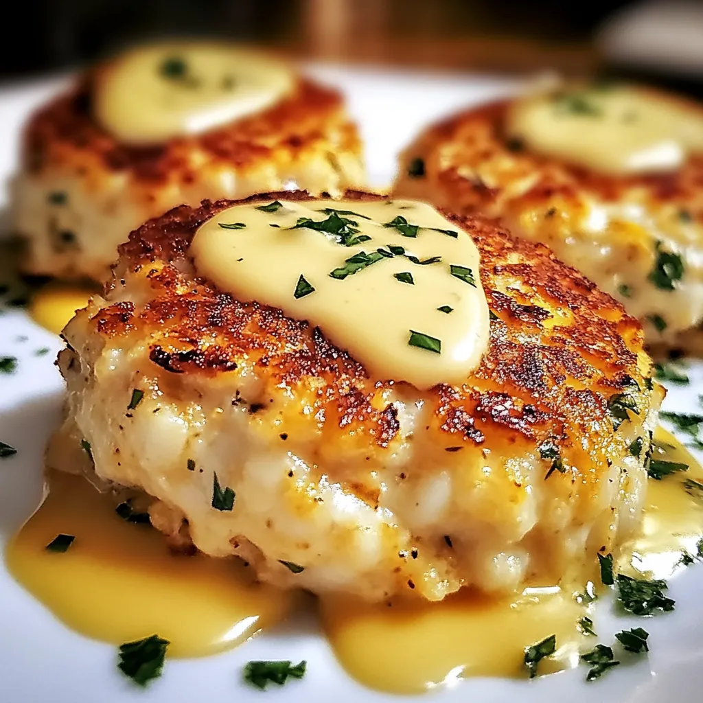 Cheddar Bay Crab Cakes with Lemon Butter Drizzle