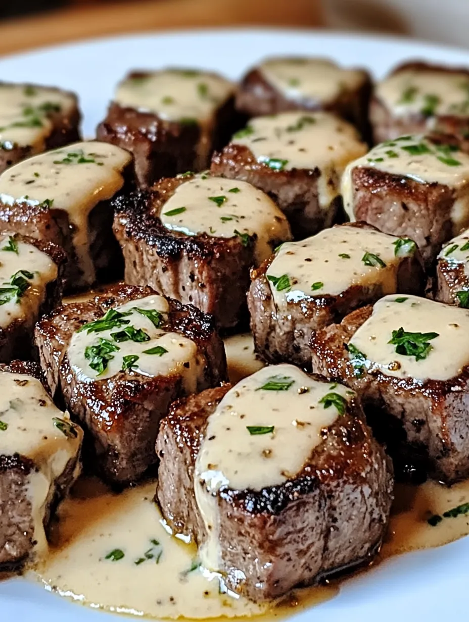 Easy Garlic Butter Steak Bites with Parmesan Cream Sauce Recipe