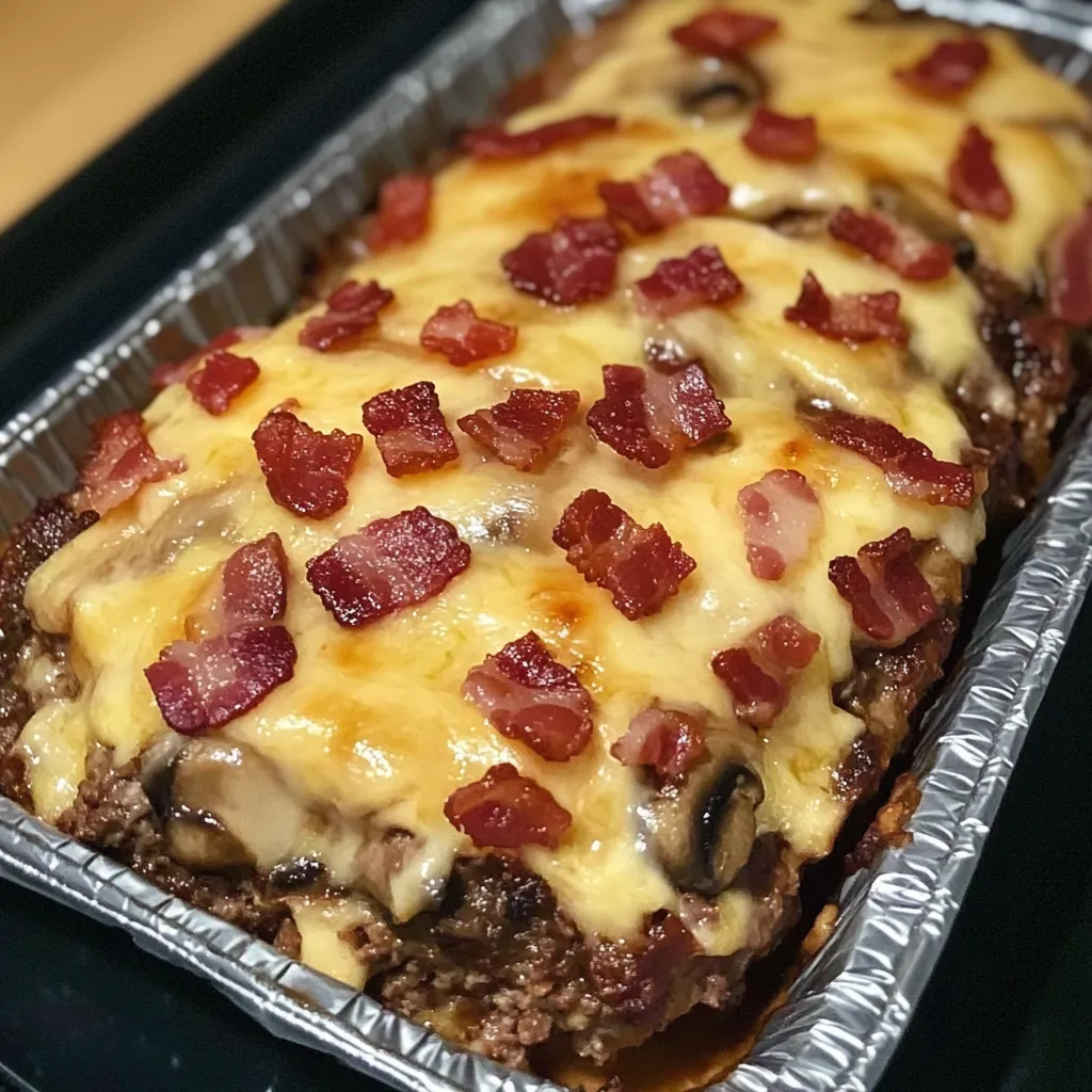 Bacon Mushroom Swiss Meatloaf