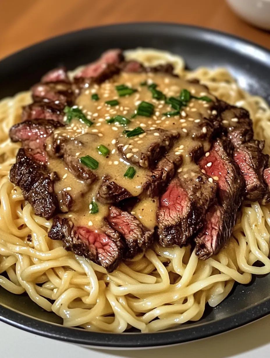 Garlic Butter Steak Lightning Noodles Recipe