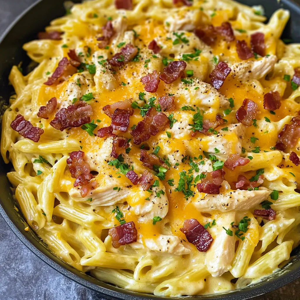 One-Pan Creamy Ranch Bacon Chicken Pasta