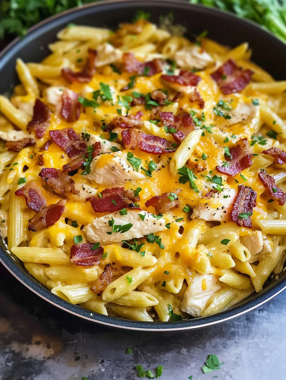 One-Pan Creamy Ranch Bacon Chicken Pasta Recipe