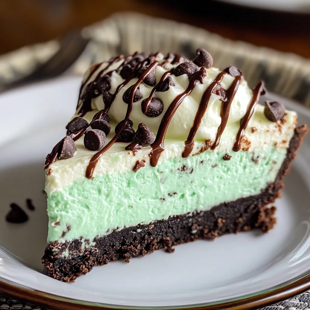 No Bake Mint Chocolate Chip Cheesecake